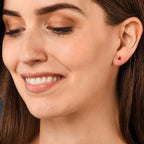 Ruby Stud Earrings 3.8mm Bezel Set Ruby in 9K Yellow Gold