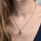 6ct Green Amethyst Pendant Necklace in 18K White Gold