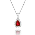 Ruby Pendant Necklace with 0.20ct Diamonds 18K White Gold