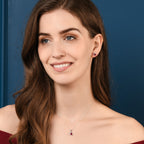 Pear Ruby Stud Earrings 0.25ct Diamond Halo 18K White Gold