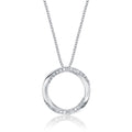 Open Circle Diamond Pendant Necklace with 0.15ct Diamonds 9K White Gold