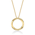 Open Circle Diamond Pendant Necklace with 0.15ct Diamonds 9K Yellow Gold
