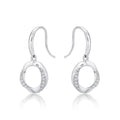 Open Circle Diamond Drop Earrings with 0.27ct Diamonds 9K White Gold