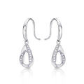 Open Pear Diamond Drop Earrings with 0.20ct Diamonds 9K White Gold