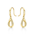 Open Pear Diamond Drop Earrings with 0.20ct Diamonds 9K Yellow Gold