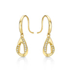 Open Pear Diamond Drop Earrings with 0.20ct Diamonds 9K Yellow Gold