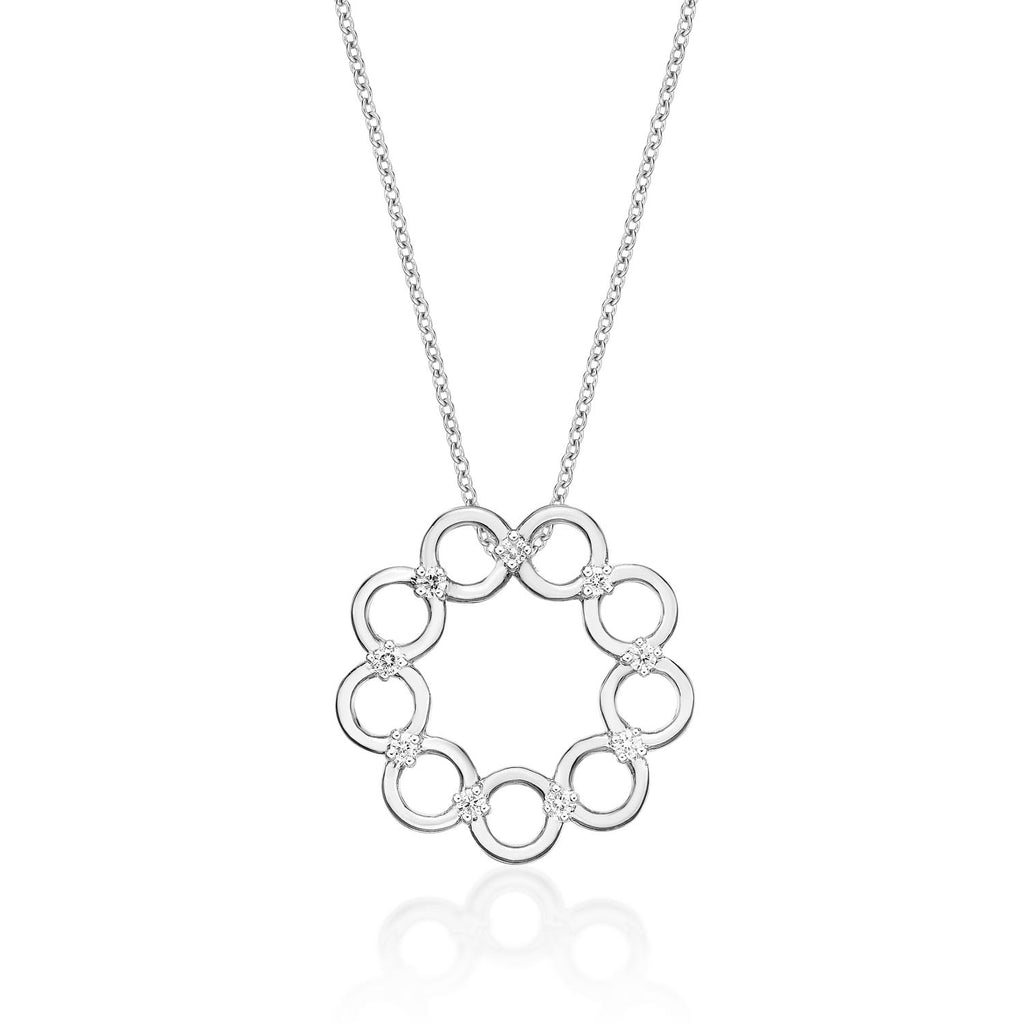 Infinity Diamond Pendant Necklace 0.16ct Diamonds in 9K White Gold