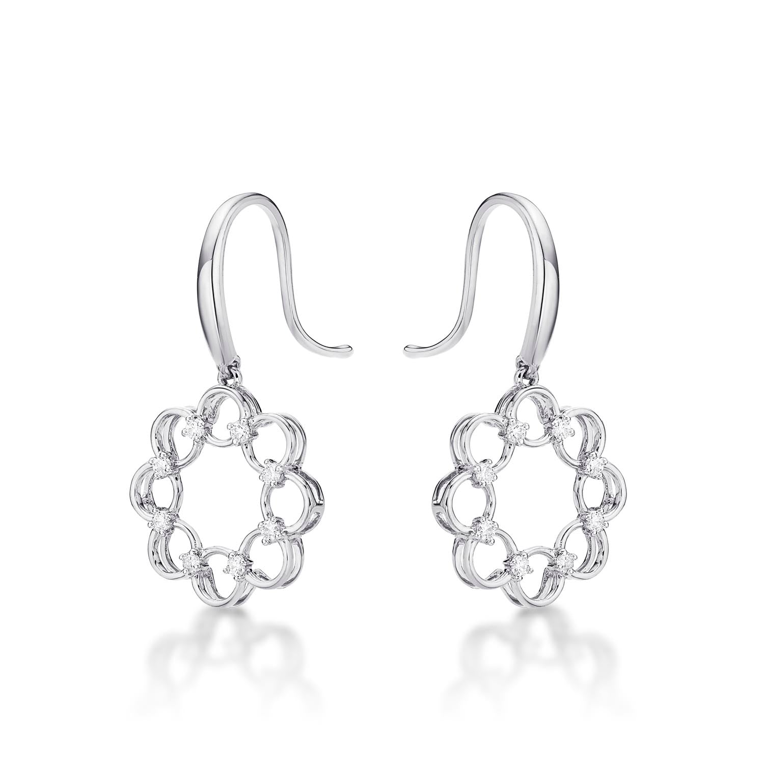 Infinity Diamond Drop Earrings 0.20ct Diamonds in 9K White Gold