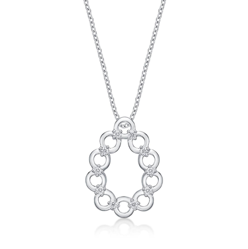 Harmony Diamond Pendant Necklace 0.22ct Diamonds in 9K White Gold