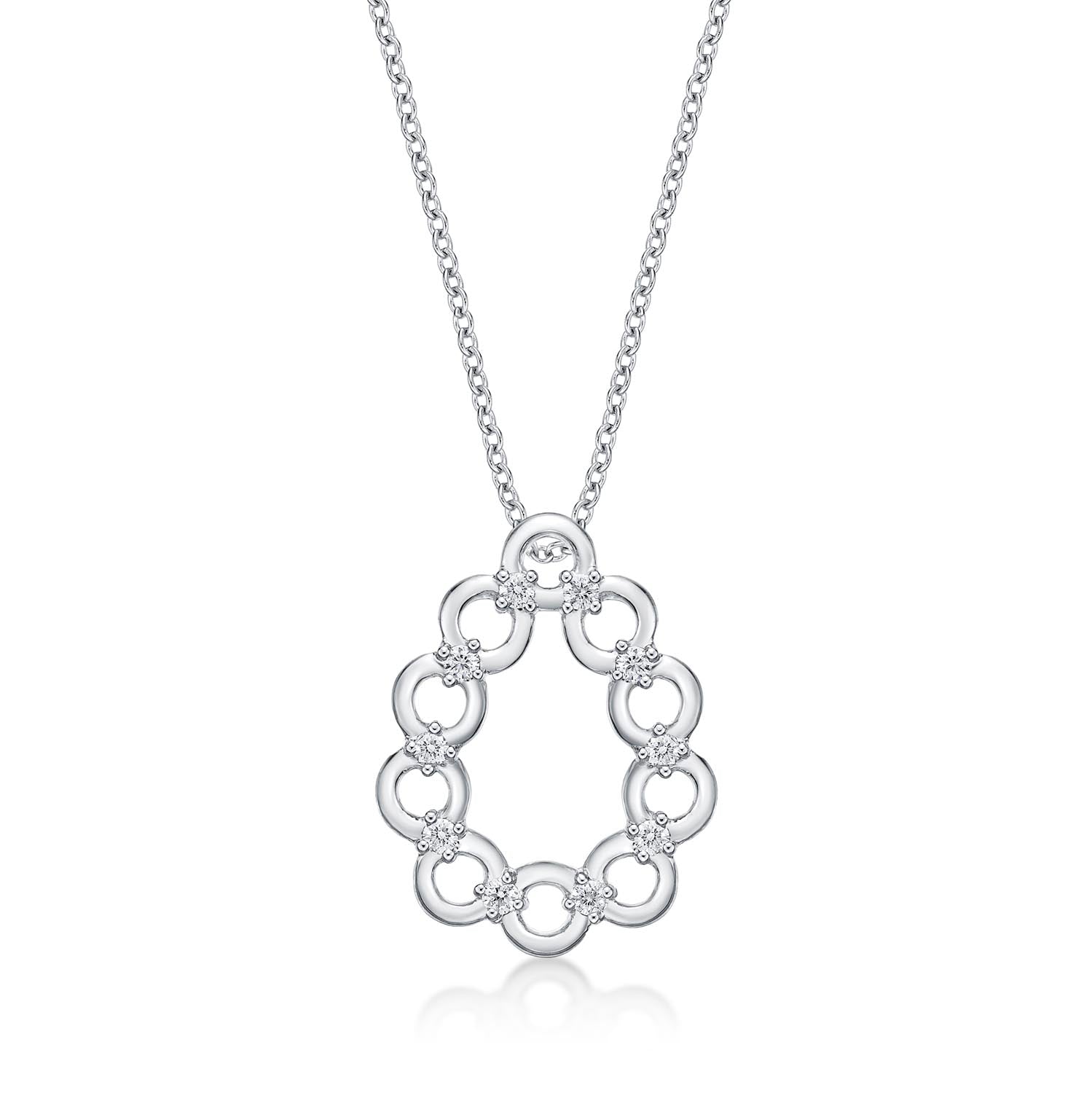 Harmony Diamond Pendant Necklace 0.22ct Diamonds in 9K White Gold