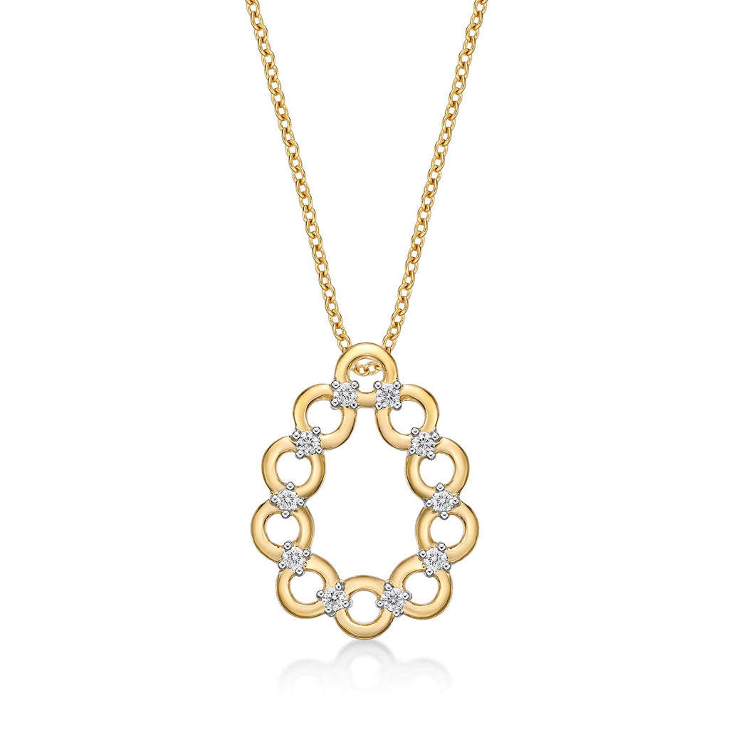 Harmony Diamond Pendant Necklace 0.22ct Diamonds in 9K Yellow Gold
