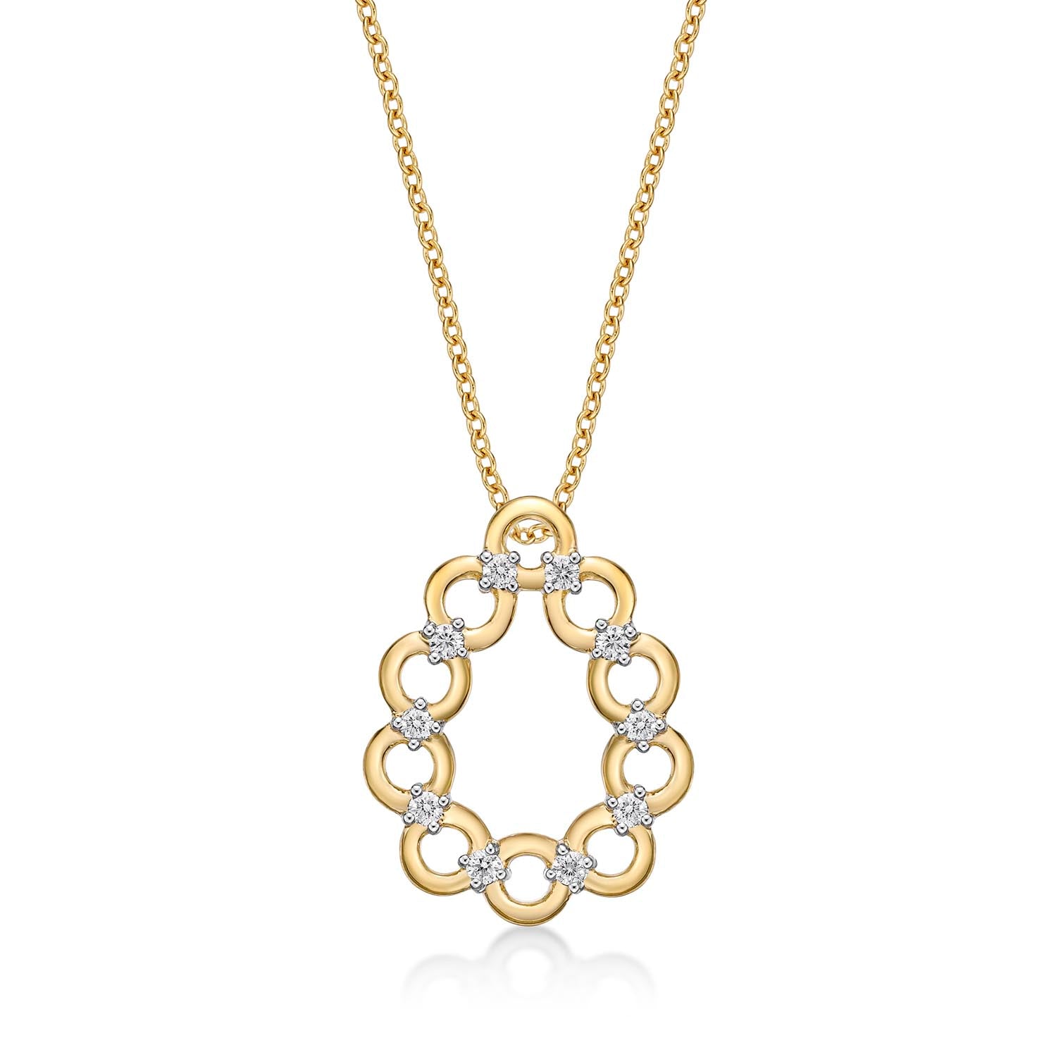 Harmony Diamond Pendant Necklace 0.22ct Diamonds in 9K Yellow Gold