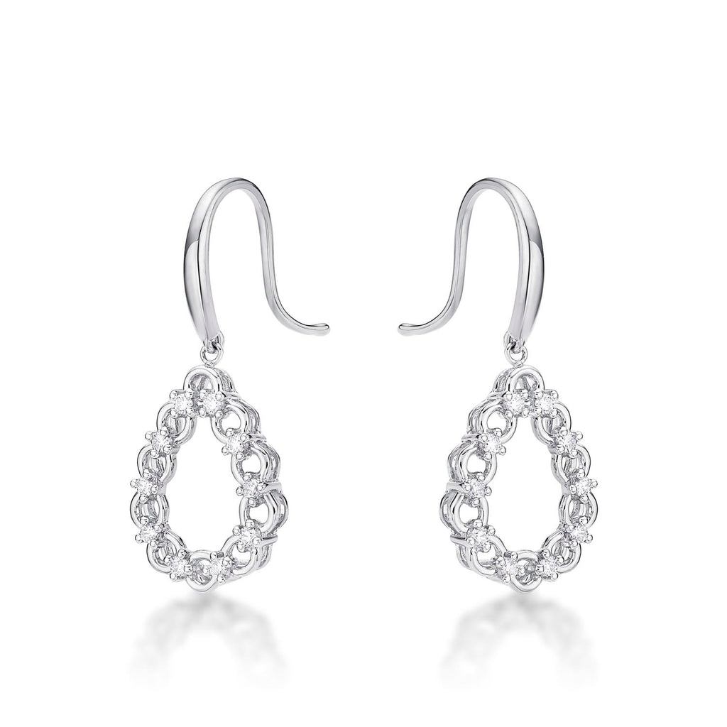 Harmony Diamond Drop Earrings 0.25ct Diamonds in 9K White Gold