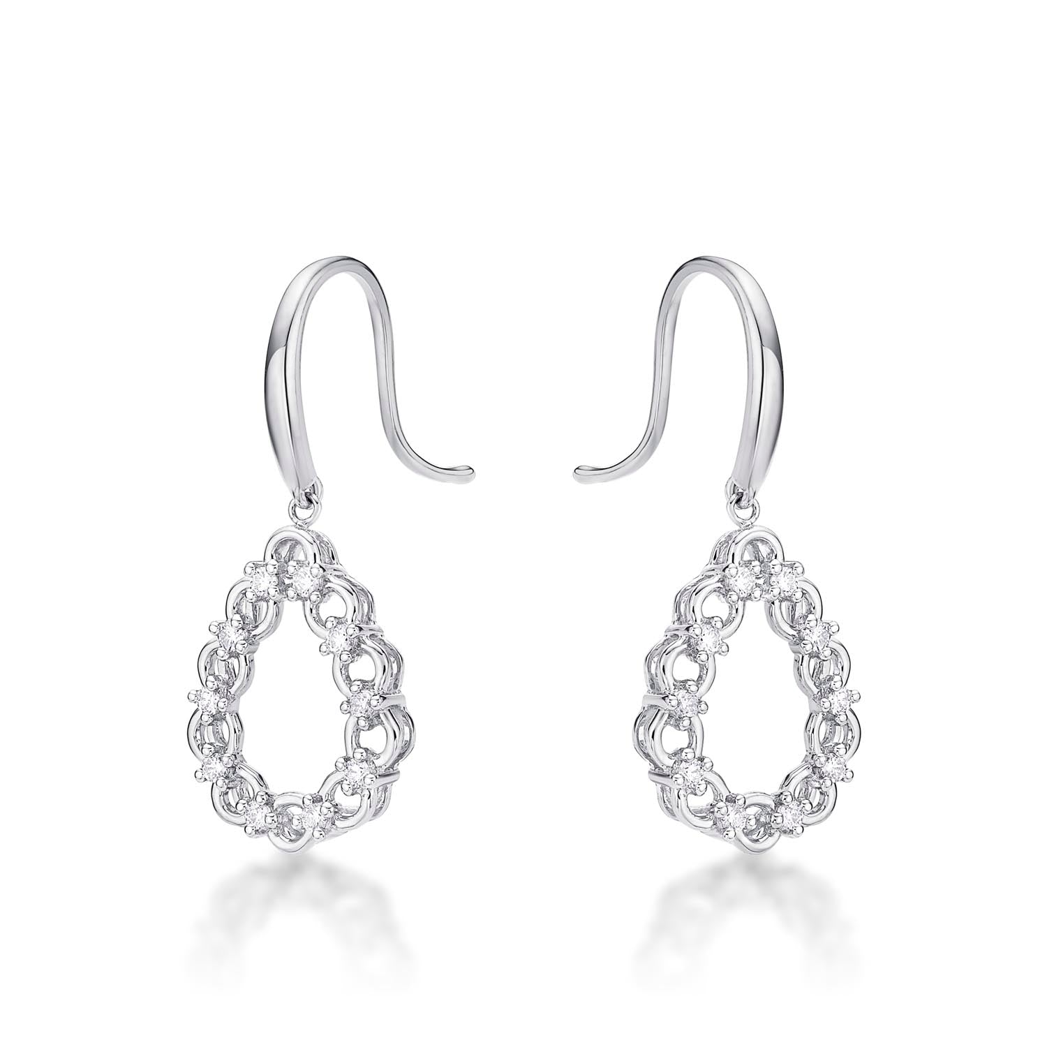 Harmony Diamond Drop Earrings 0.25ct Diamonds in 9K White Gold
