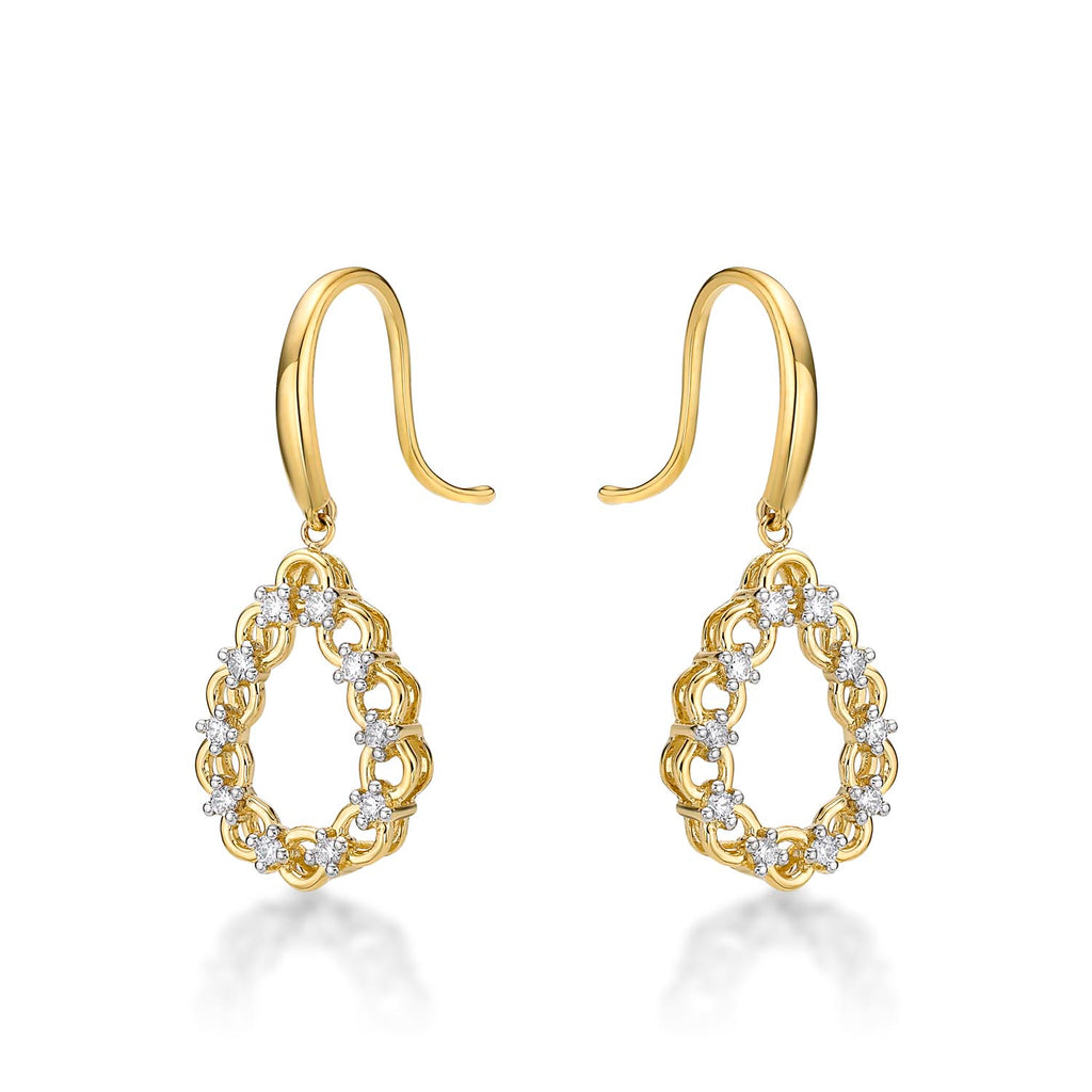 Harmony Diamond Drop Earrings 0.25ct Diamonds in 9K Yellow Gold
