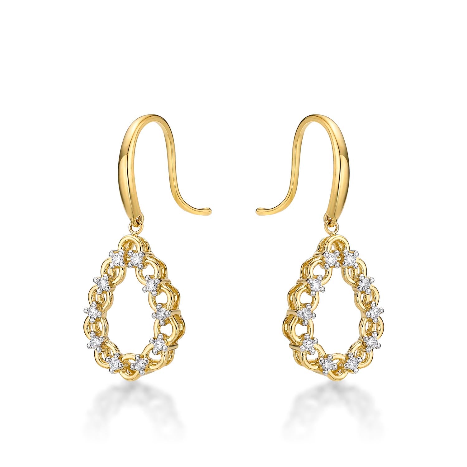 Harmony Diamond Drop Earrings 0.25ct Diamonds in 9K Yellow Gold