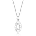Sparkling Eye Diamond Pendant Necklace 0.15ct Diamonds 9K White Gold