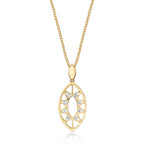 Sparkling Eye Diamond Pendant Necklace 0.15ct Diamonds 9K Yellow Gold