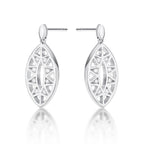 Sparkling Eye Diamond Drop Earrings 0.20ct Diamonds in 9K White Gold