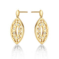 Sparkling Eye Diamond Drop Earrings 0.20ct Diamonds in 9K Yellow Gold