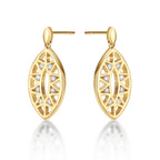Sparkling Eye Diamond Drop Earrings 0.20ct Diamonds in 9K Yellow Gold