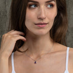 Teardrop Amethyst Pendant Necklace in Sterling Silver