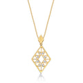 Rhombus Diamond Pendant Necklace 0.15ct Diamonds in 9K Yellow Gold