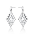 Rhombus Diamond Drop Earrings 0.19ct Diamonds in 9K White Gold