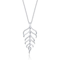 Diamond Palm Pendant Necklace 0.15ct Diamonds in 9K White Gold