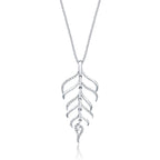 Diamond Palm Pendant Necklace 0.15ct Diamonds in 9K White Gold