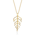 Diamond Palm Pendant Necklace 0.15ct Diamonds in 9K Yellow Gold