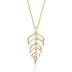 Diamond Palm Pendant Necklace 0.15ct Diamonds in 9K Yellow Gold