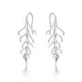 Palm Diamond Drop Earrings 0.27ct Diamonds in 9K White Gold