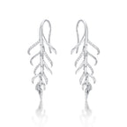 Palm Diamond Drop Earrings 0.27ct Diamonds in 9K White Gold