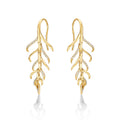 Palm Diamond Drop Earrings 0.27ct Diamonds in 9K Yellow Gold