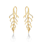 Palm Diamond Drop Earrings 0.27ct Diamonds in 9K Yellow Gold