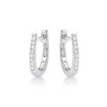 Tini Diamond Hoop Earrings 0.11ct Diamonds in 9K White Gold