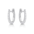 Medium Diamond Hoop Earrings 0.22ct Diamonds in 9K White Gold