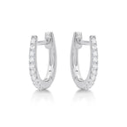 Medium Diamond Hoop Earrings 0.22ct Diamonds in 9K White Gold