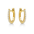 Medium Diamond Hoop Earrings 0.22ct Diamonds in 9K Yellow Gold
