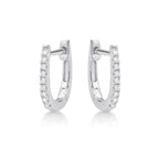 Mini Diamond Hoop Earrings 0.16ct Diamonds in 9K White Gold