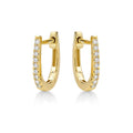 Mini Diamond Hoop Earrings 0.16ct Diamonds in 9K Yellow Gold