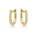 Mini Diamond Hoop Earrings 0.16ct Diamonds in 9K Yellow Gold