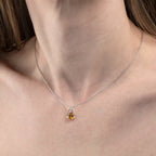 Teardrop Citrine Pendant Necklace in Sterling Silver