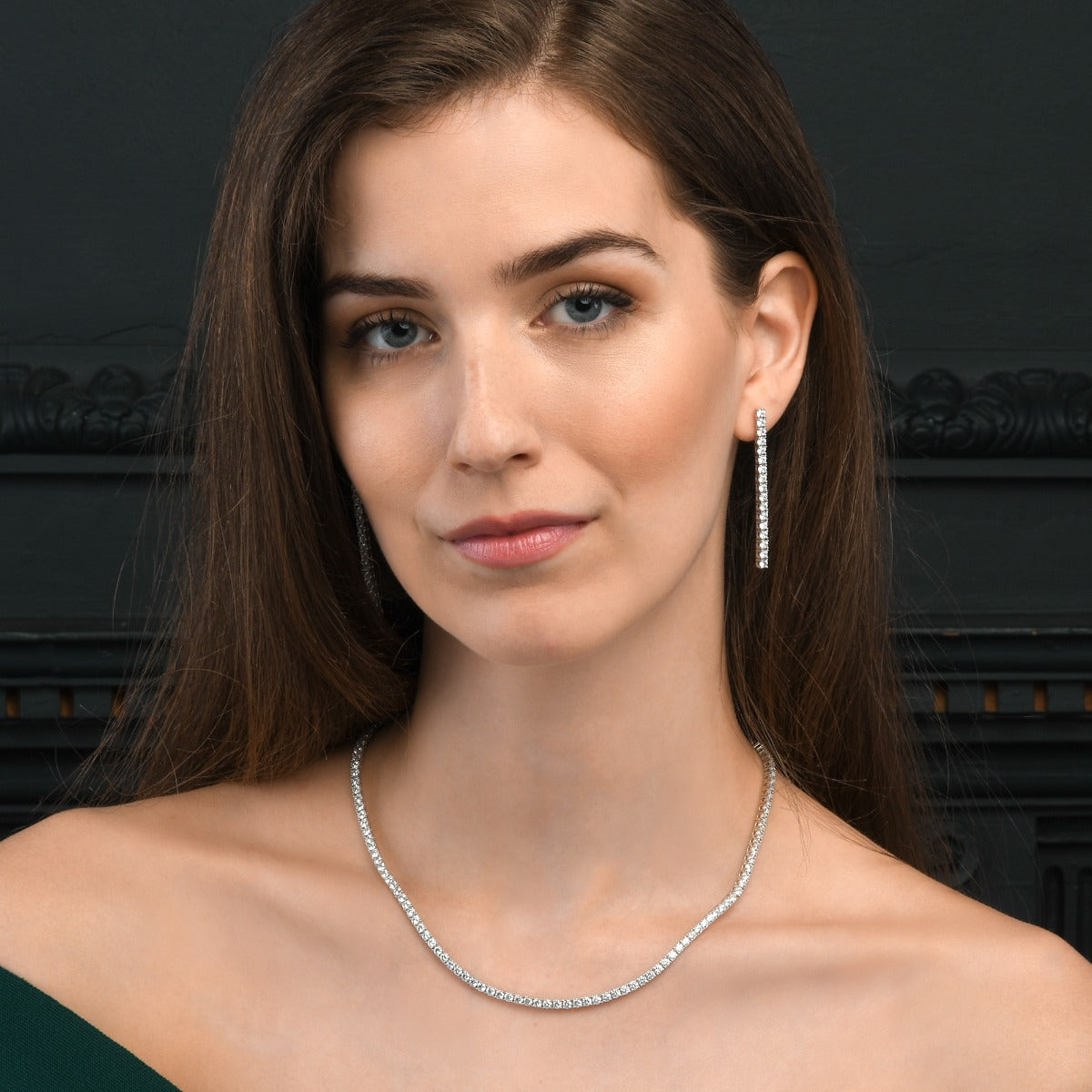 Tennis Necklace in 925 Sterling Silver with 3mm Cubic Zirconia
