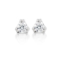 Solitaire 0.10ct 3 Claw round diamond studs in 9K white gold