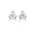 Solitaire 0.20ct 3 Claw round diamond studs in 18K white gold