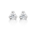 Solitaire 0.20ct 3 Claw round diamond studs in 9K white gold