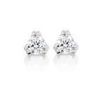 Solitaire 0.30ct 3 Claw round diamond studs in 9K white gold