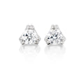 Solitaire 0.40ct 3 Claw round diamond studs in 18K white gold